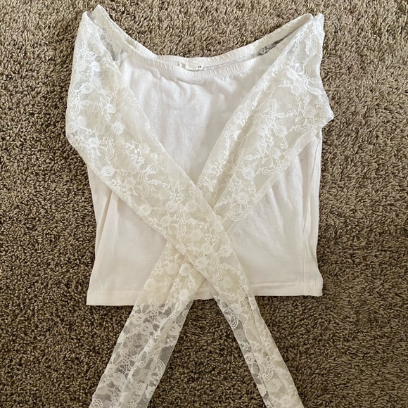 Garage Lace Long Sleeve Crop Top - Picture 1 of 1